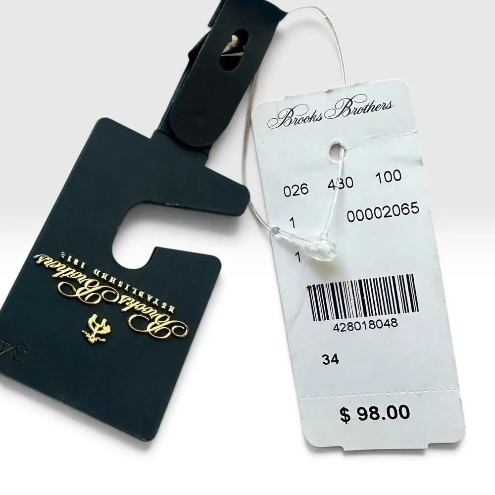 New Brooks Brothers Men’s Black Leather Belt Size 34 – $98 Retail